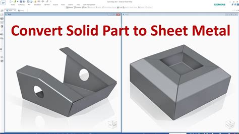 covert to sheet metal|convert solid part to sheet metal.